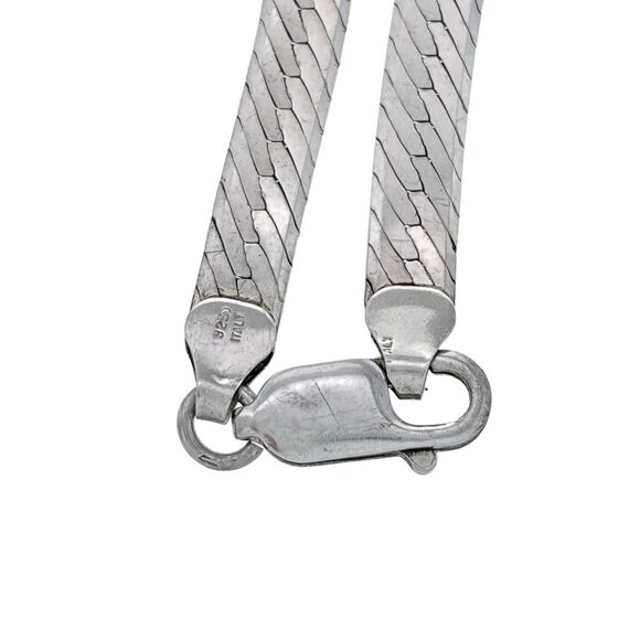 Italian 5mm Herringbone Chain Necklace | Vintage Sterling Silver 925 | 24" - Picture 3 of 5